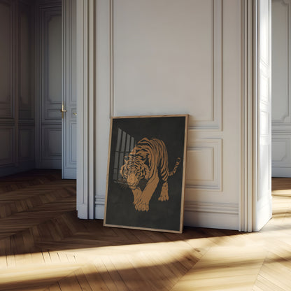 Fierce Golden Tiger Poster