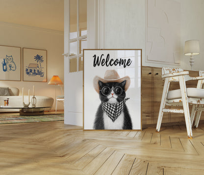 Cowboy Kat med Solbriller Plakat