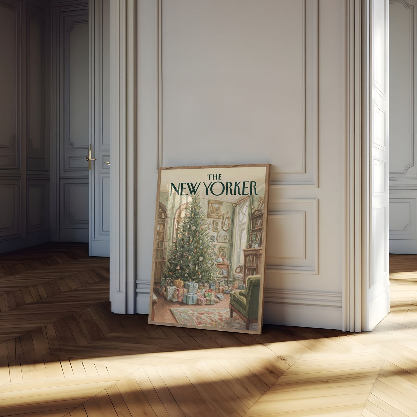 Festive New Yorker Christmas Poster