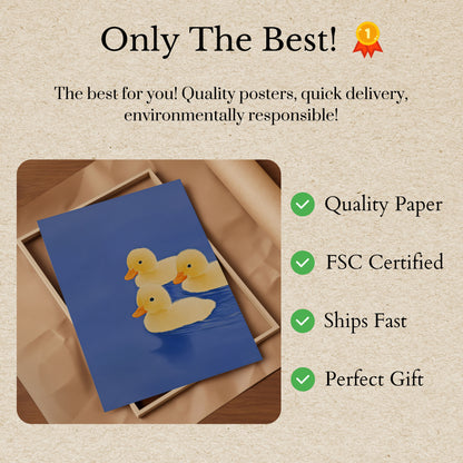 Three Little Ducklings on Water Poster