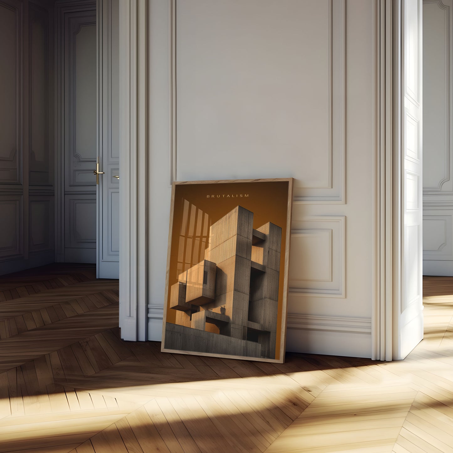 Geometric Brutalist Architecture Poster