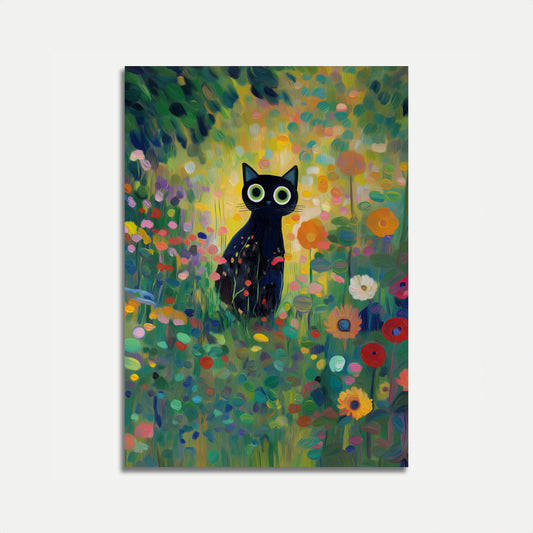Magical Black Cat Garden Poster