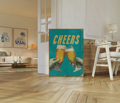 Classic Cheers Beer Toast Poster