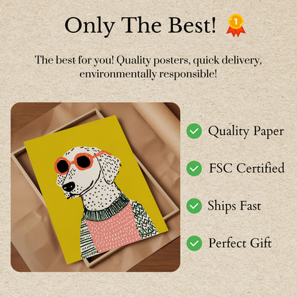 Póster de gafas de sol con estilo para perros