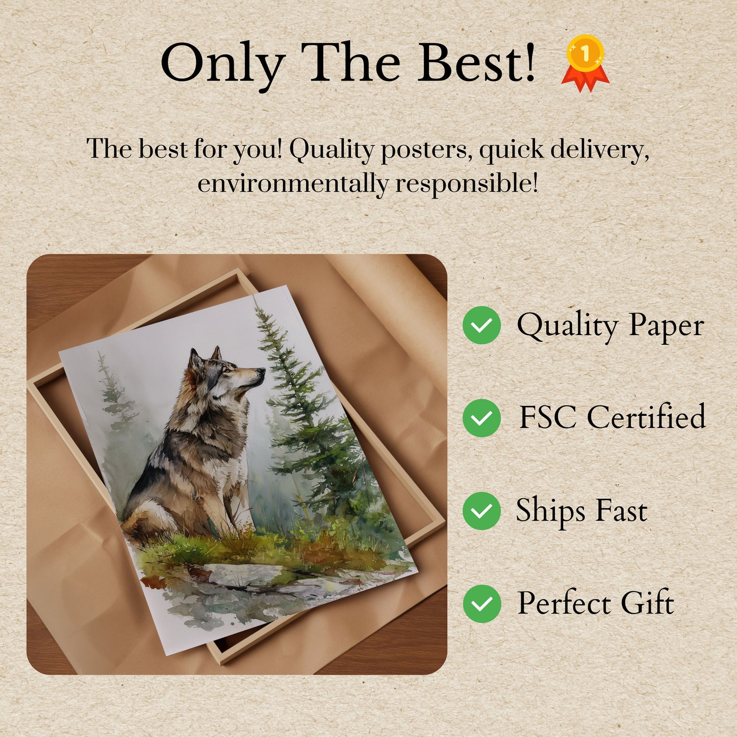 Majestic Wolf Forest Guardian Poster