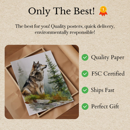 Majestic Wolf Forest Guardian Poster
