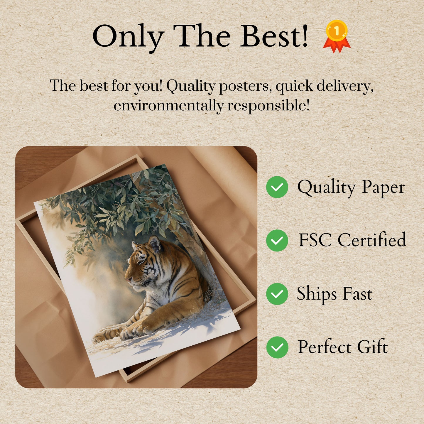 Majestic Tiger in Tranquil Jungle Poster