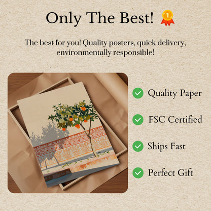 Póster Botánico de Arboleda de Naranjos