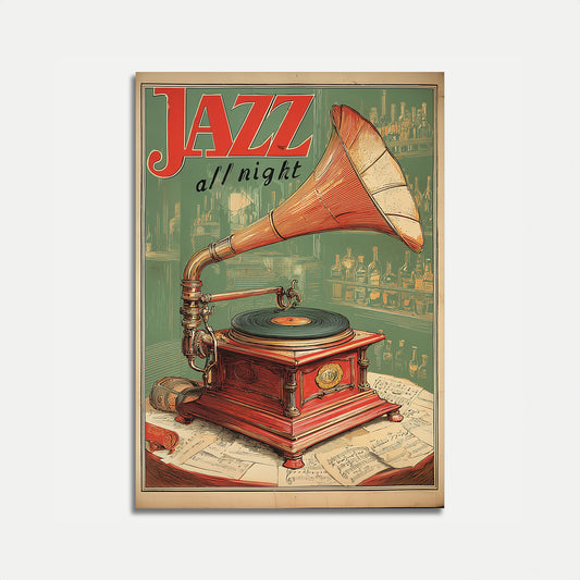 Jazz All Night Vintage Poster
