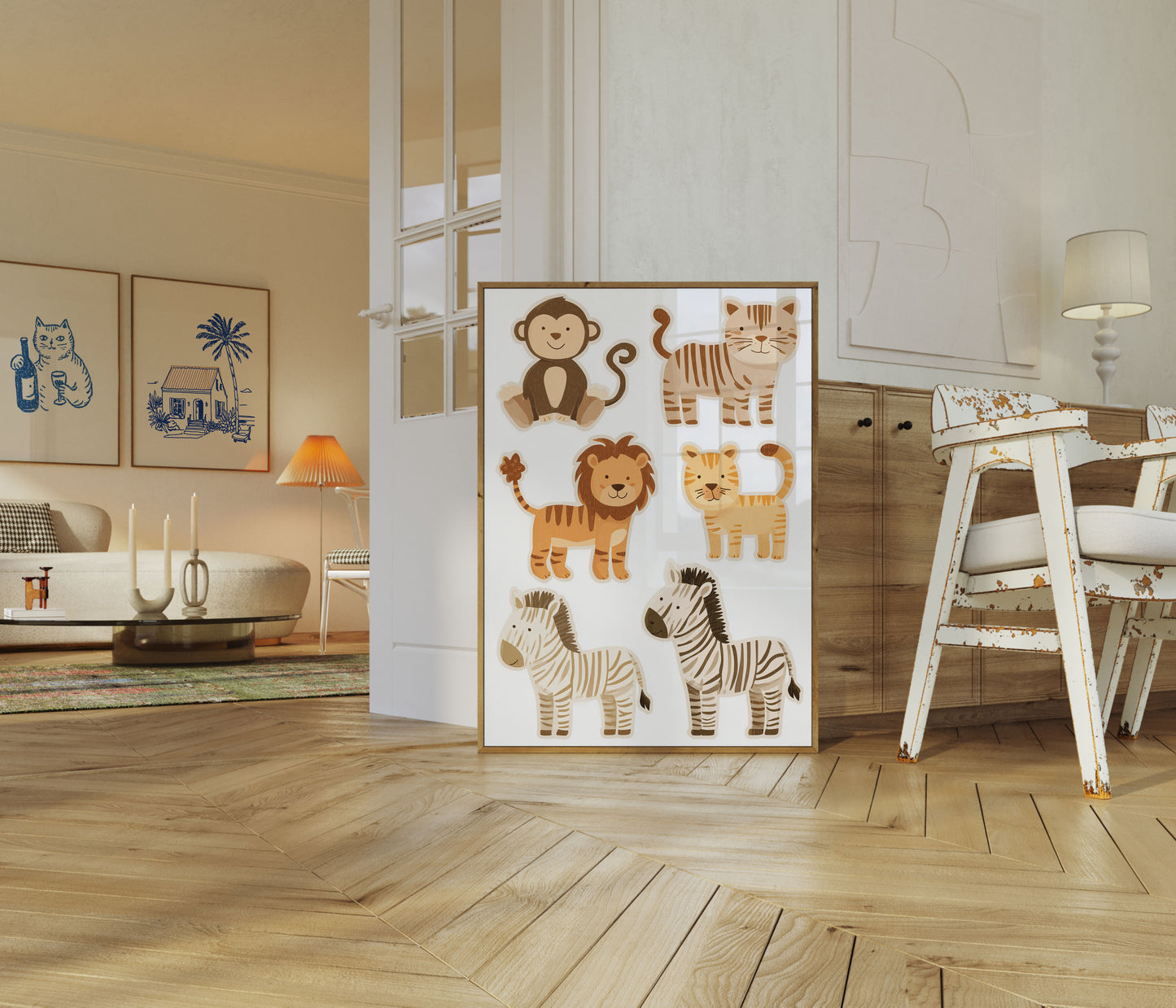 Safari Friends Cartoon Poster