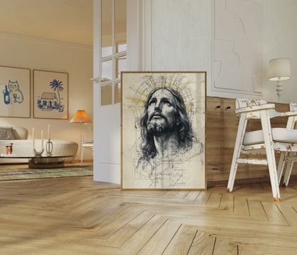 Divine Geometric Jesus Poster