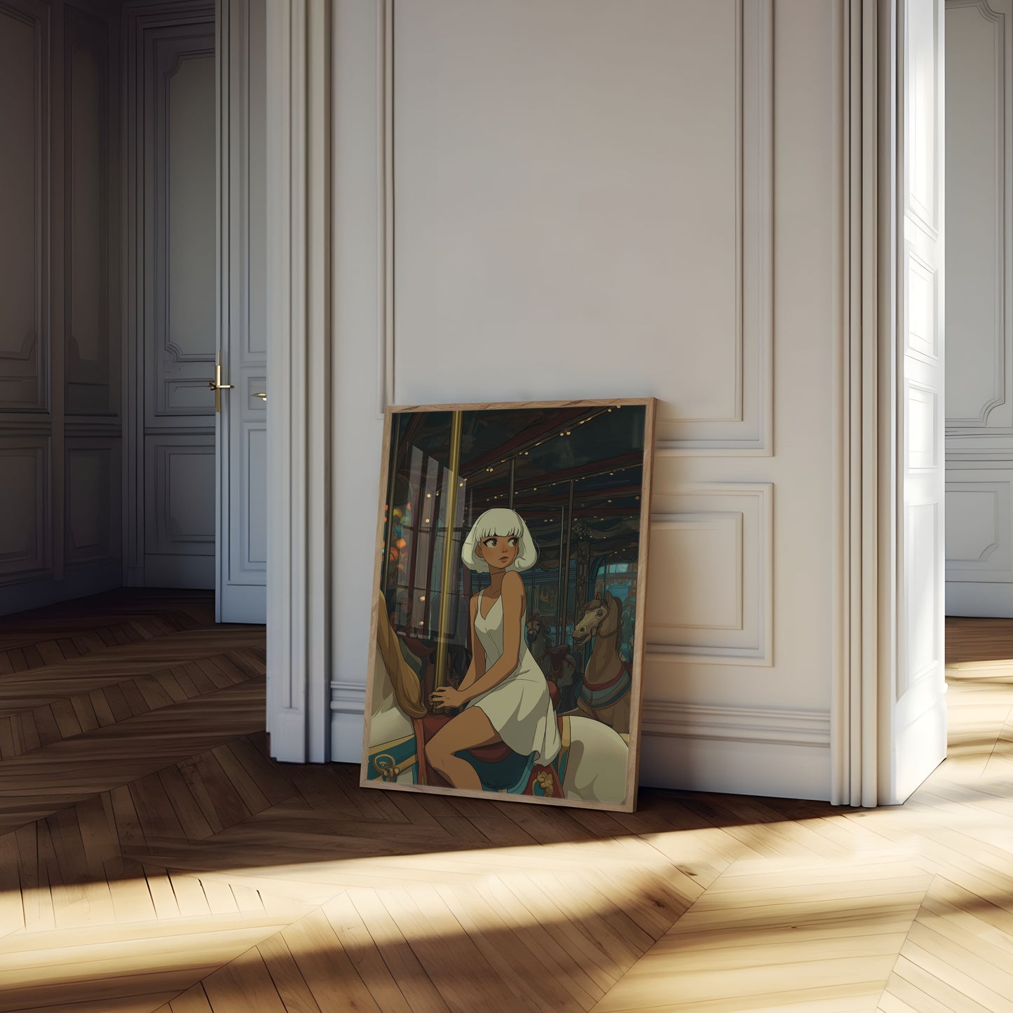 Carousel Dreams White Hair Poster