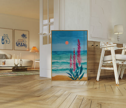 Coastal Bloom Sunset Poster