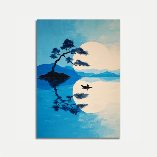Cartel de Reflexión de Luz de Luna Zen