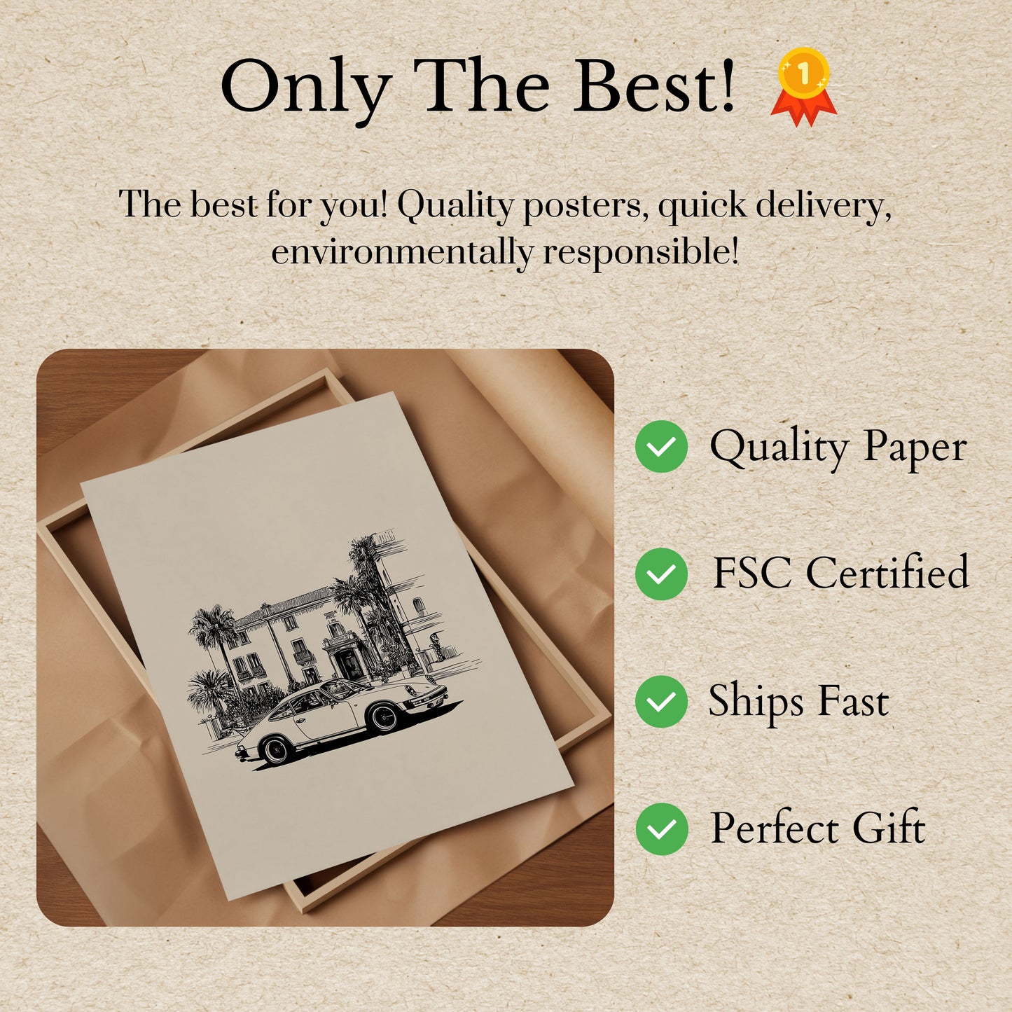 Classic Porsche Vintage Sketch Poster