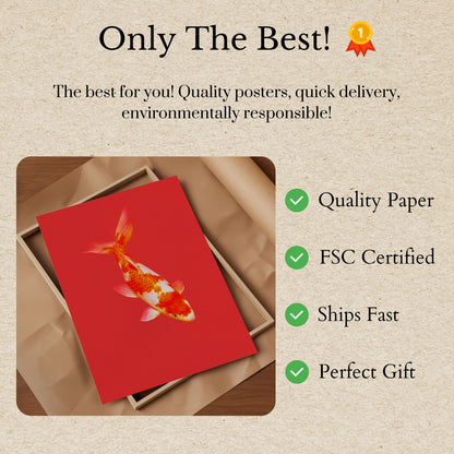 Poster Pesce Koi Rosso e Oro