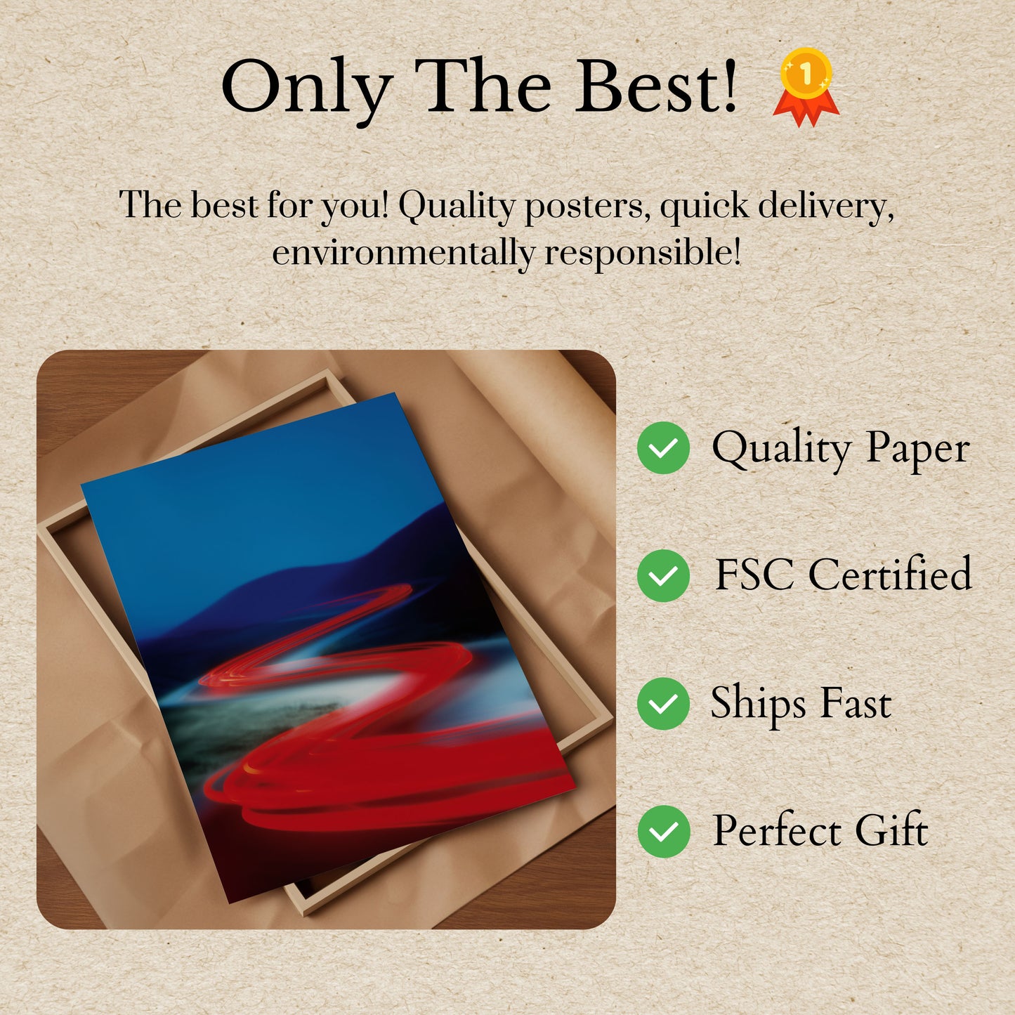 Crimson Velocity Mountain Poster