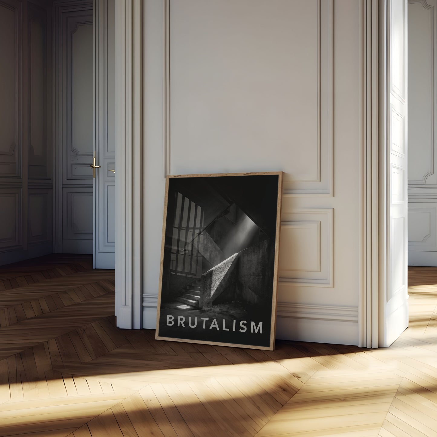 Brutalistisches Treppenhaus-Poster