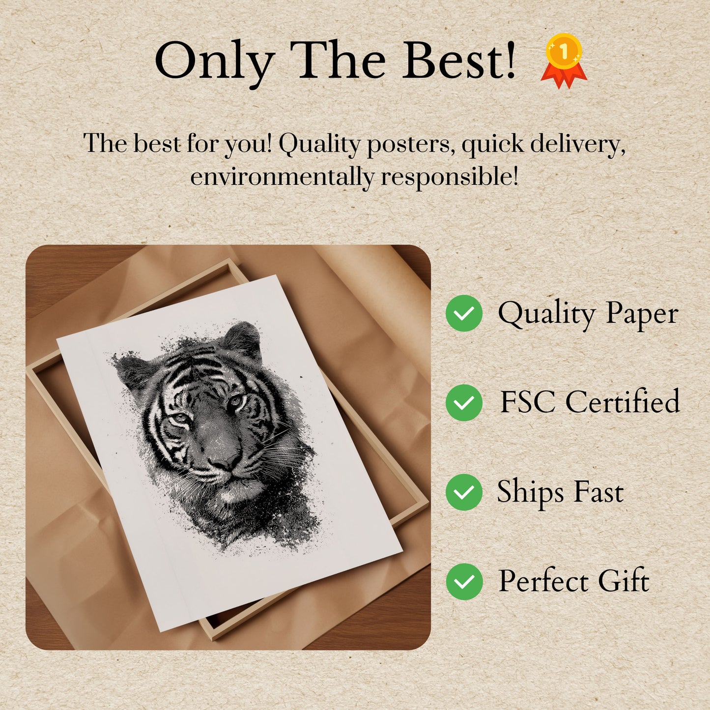 Intense Tiger Sketch Poster