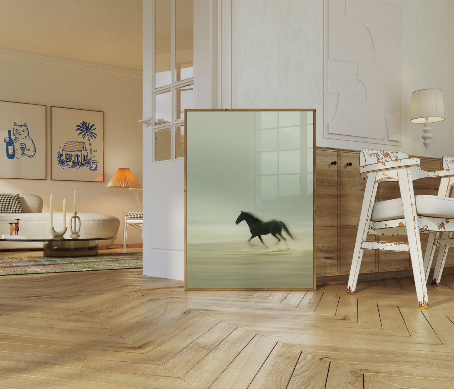 Wild Gallop Through Mist Poster