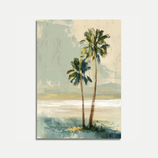 Poster di Serenità della Spiaggia Tropicale con Palme