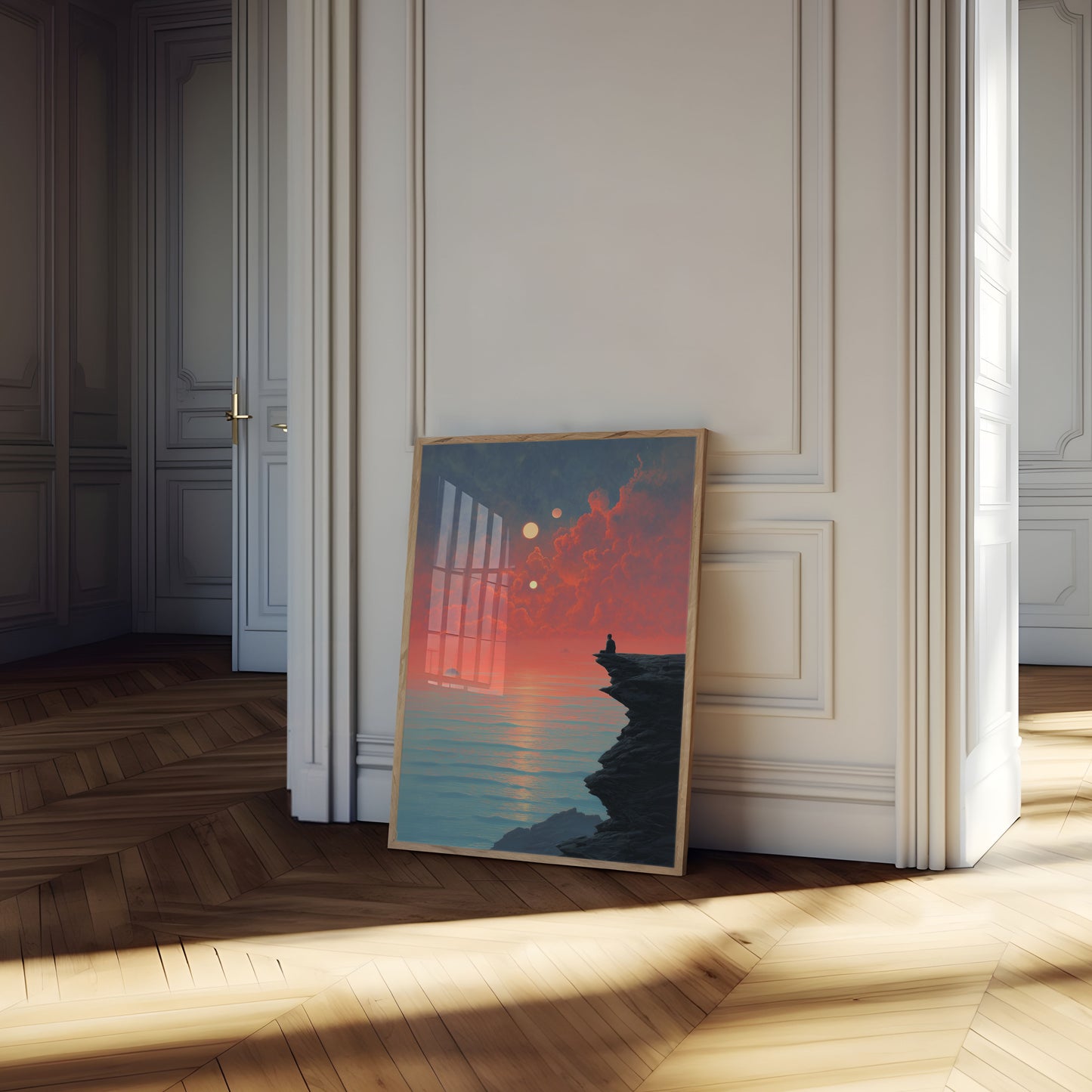 Solitary Reflection at Sunset Poster