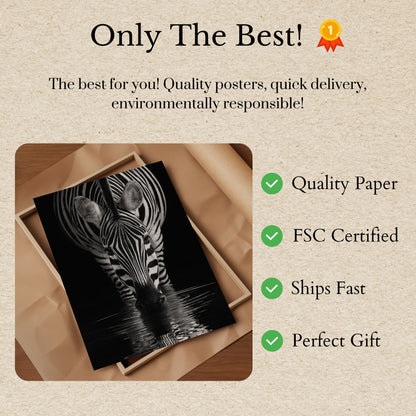 Póster de reflejo de cebra en el agua