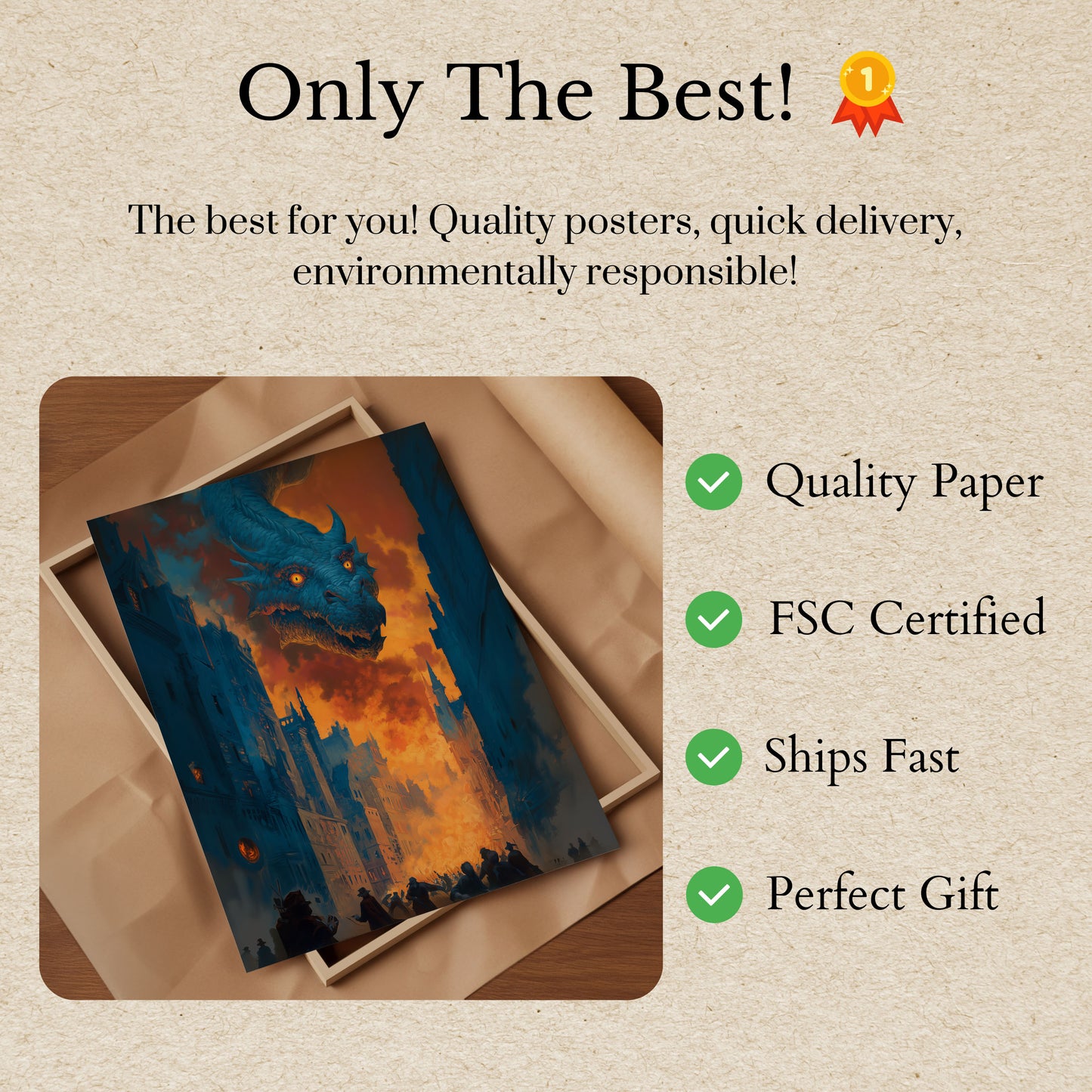 Dragon Chaos City Fire Poster