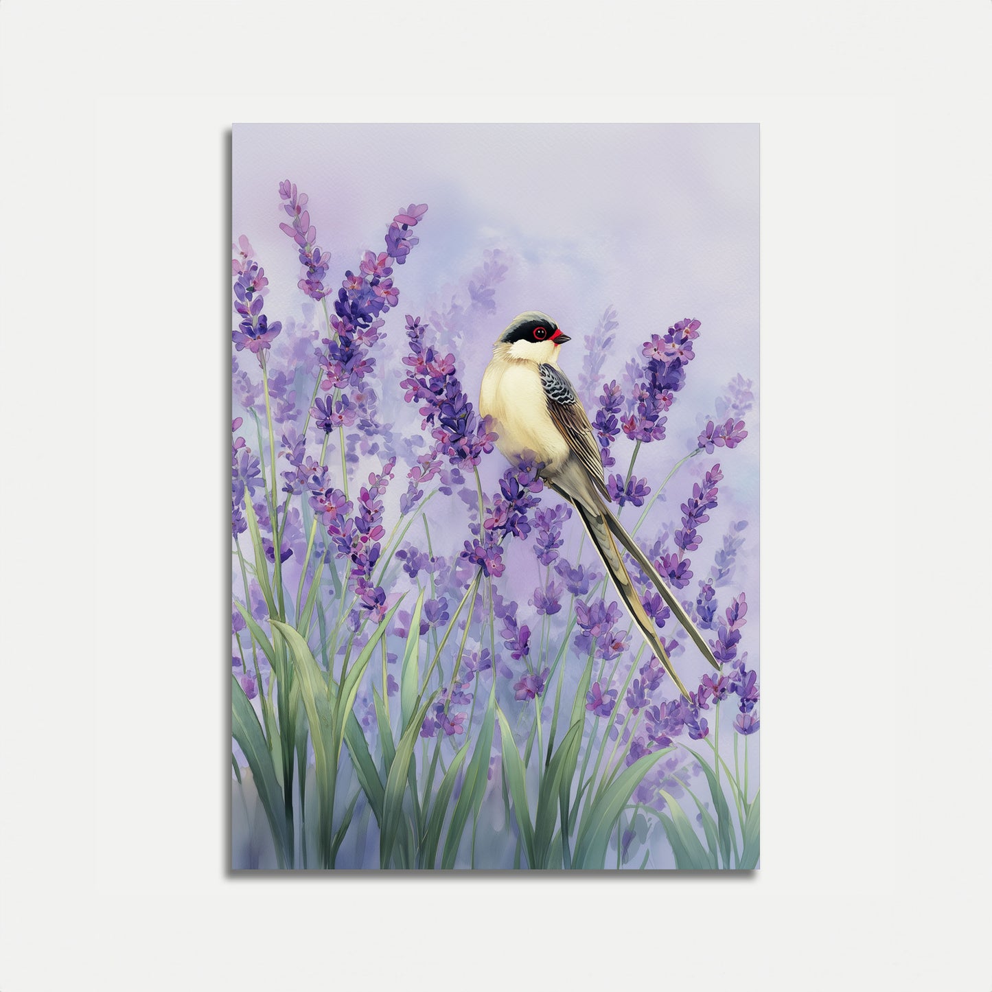 Poster dell'Uccello nel Campo di Lavanda
