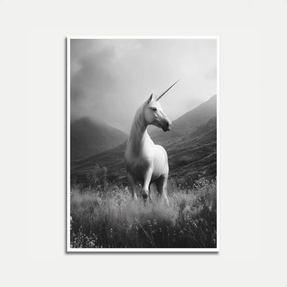 Póster de la montaña del unicornio místico