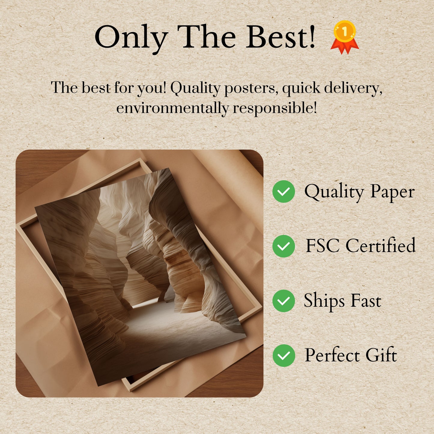 Sandstone Canyon Waves Poster