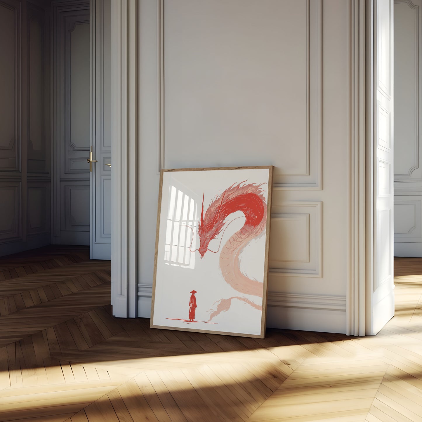 Póster del guardián del dragón carmesí