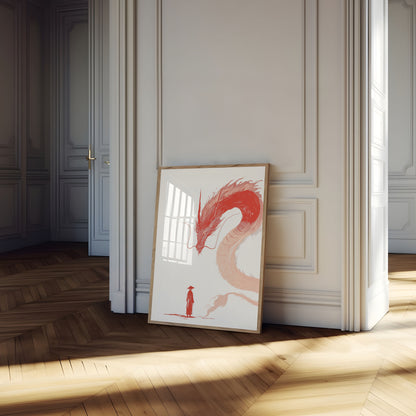 Póster del guardián del dragón carmesí