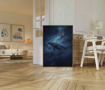 Cosmic Whale Space Journey Poster