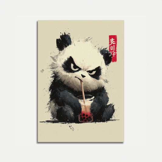 Angry Panda Bubble Tea Poster
