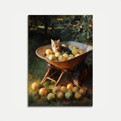 Cat in Apple Barrel Poster