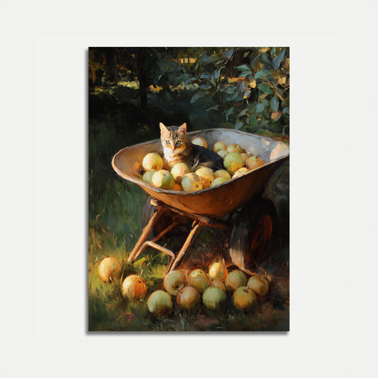 Katze im Apfelfass-Plakat