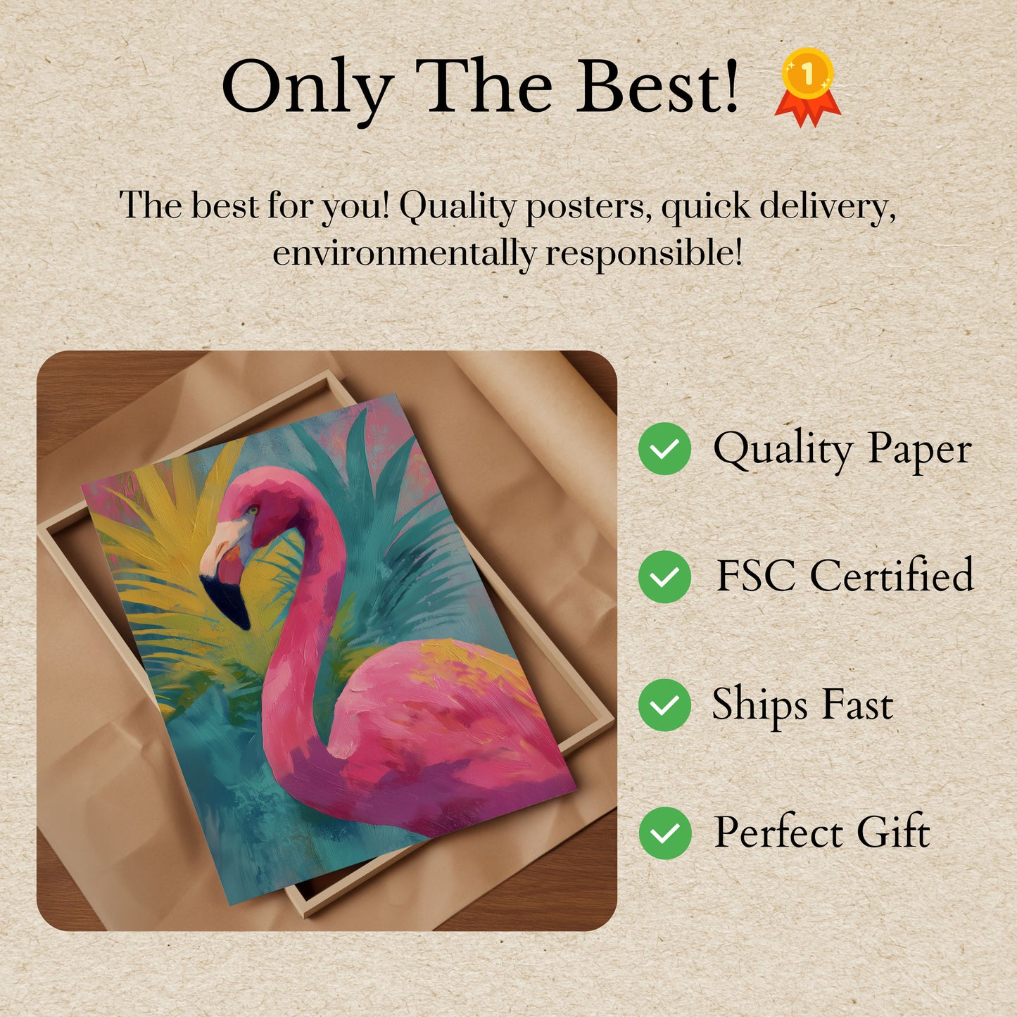 Vibrant Pink Flamingo Poster