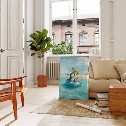 Summer Penguin Paradise Poster