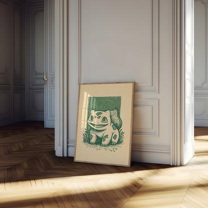 Bulbasaur Smiling Portrait Poster