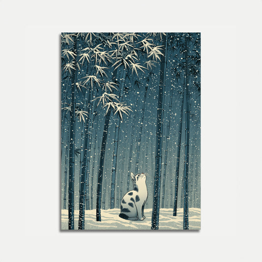 Poster Gatto che Contempla la Foresta di Bambù
