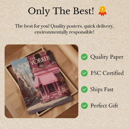 Pink New York City Cafe Poster