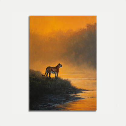 Tiger at Golden Sunset Poster