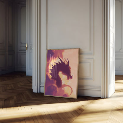 Póster de fantasía del dragón de la tormenta