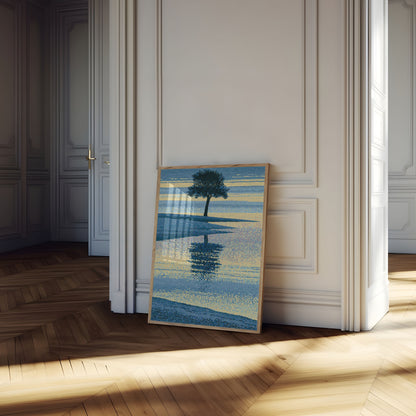 Rolig træ og vand refleksion plakat