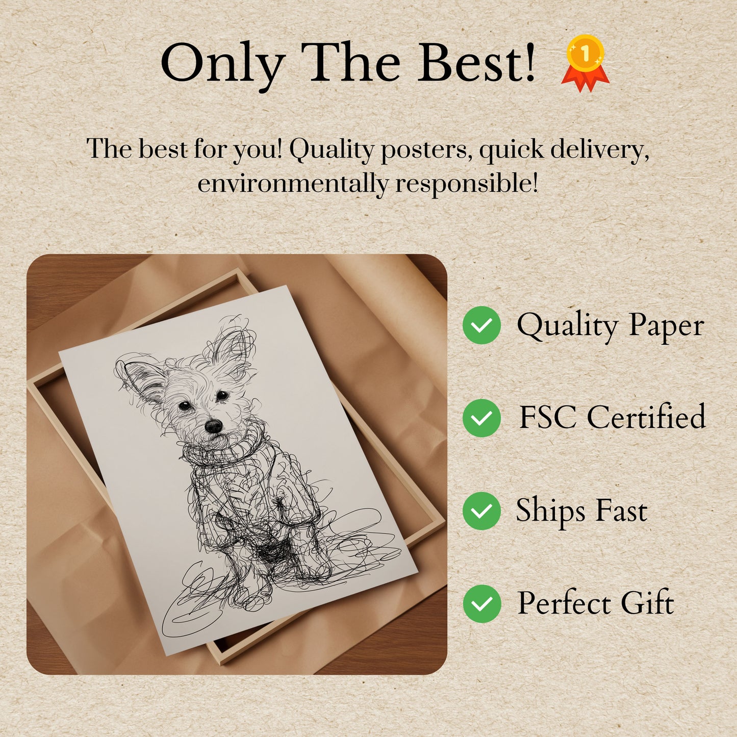 Scribbled Puppy Love Poster