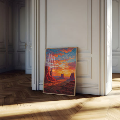 Desert Sunset Monument Valley Poster