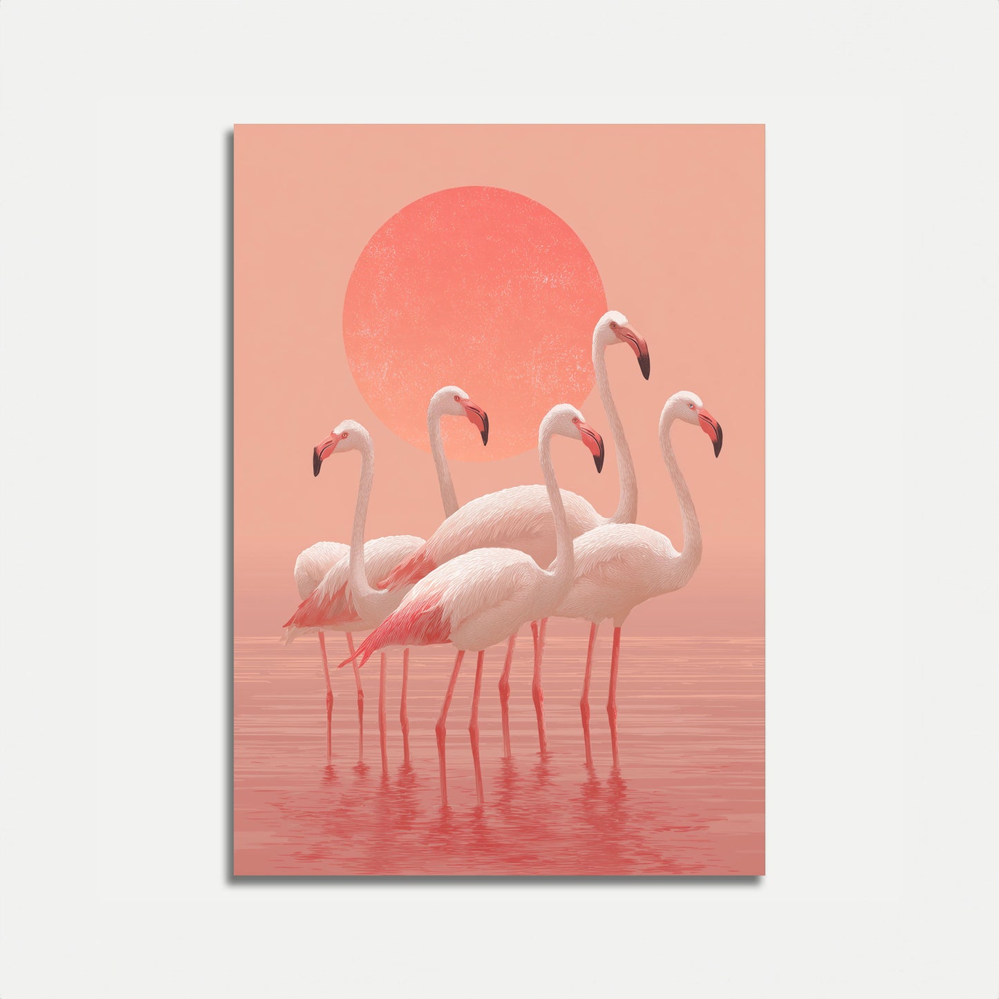 Flamingo'er ved solnedgang plakat