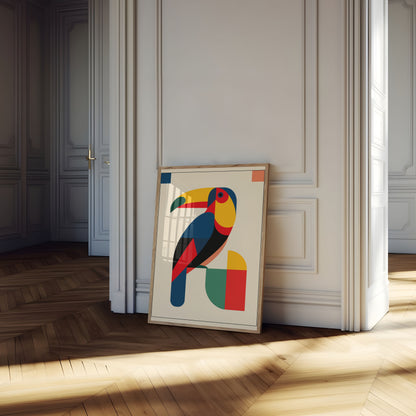 Geometric Toucan Color Poster