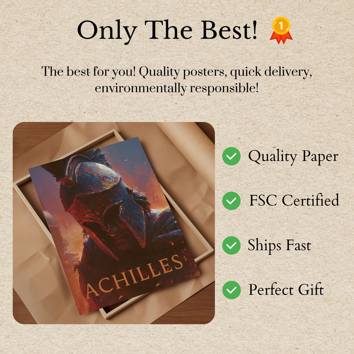 Achilles Warrior Hero Poster